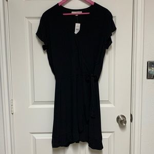 NWT Loft Black Wrap Short Sleeve Romper Size 8